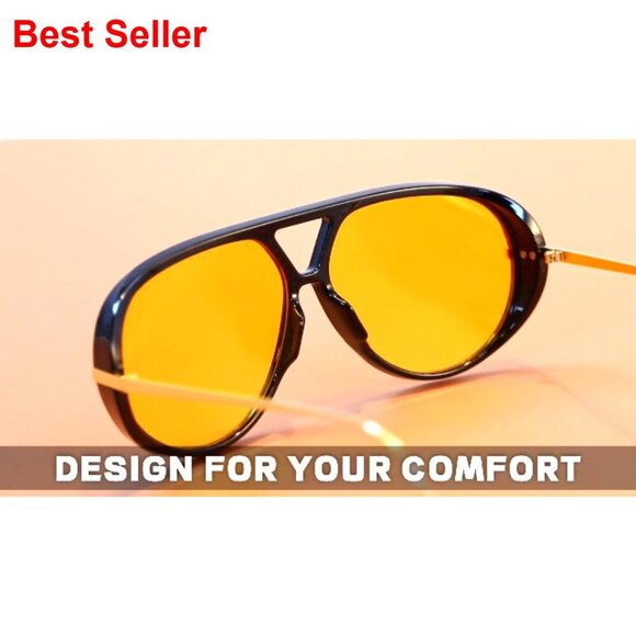 Oversized Aviator Sunglasses with Earring-Friendly Temples, UV Protection
